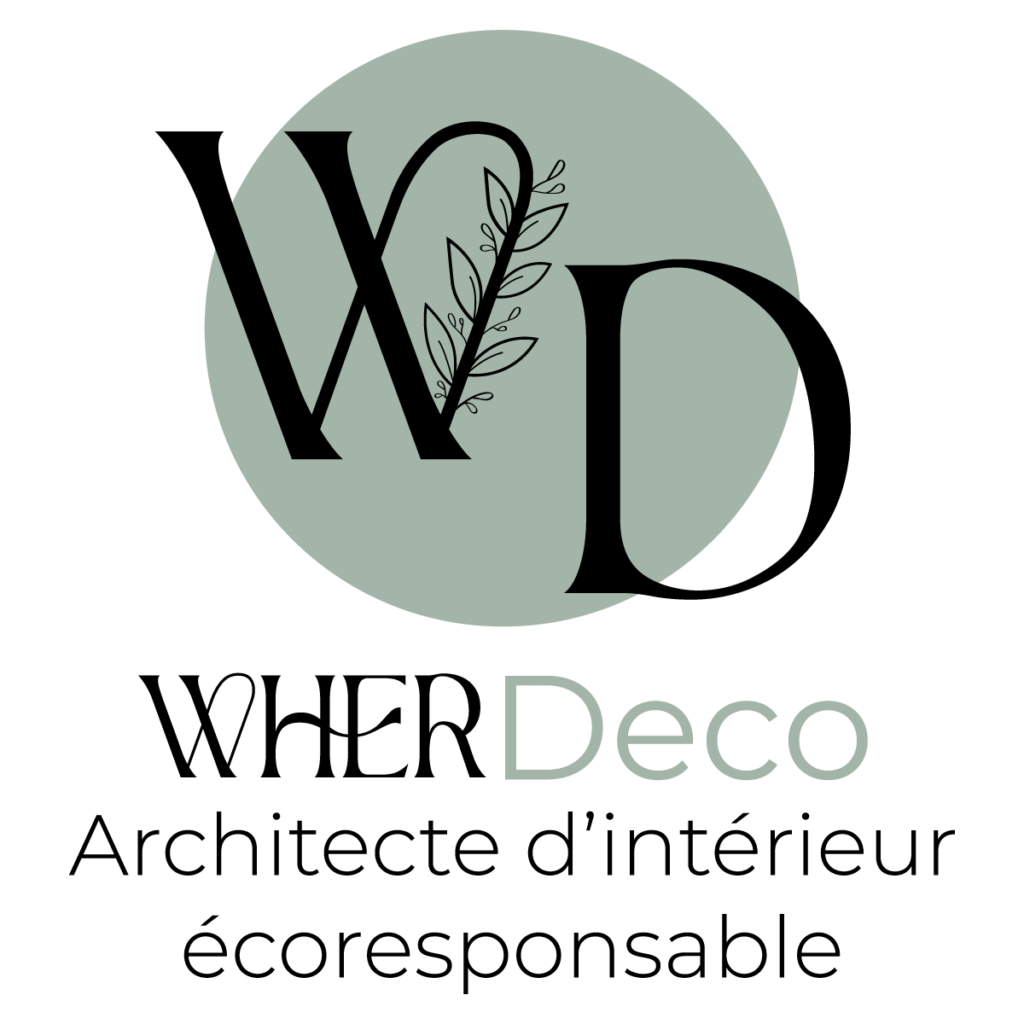 Logo WHERDECO - webdesign graphiste natacha Green